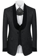 Leaf Jacquard Black Tuxedo