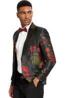 Red Rose Black Dinner Jacket - 1