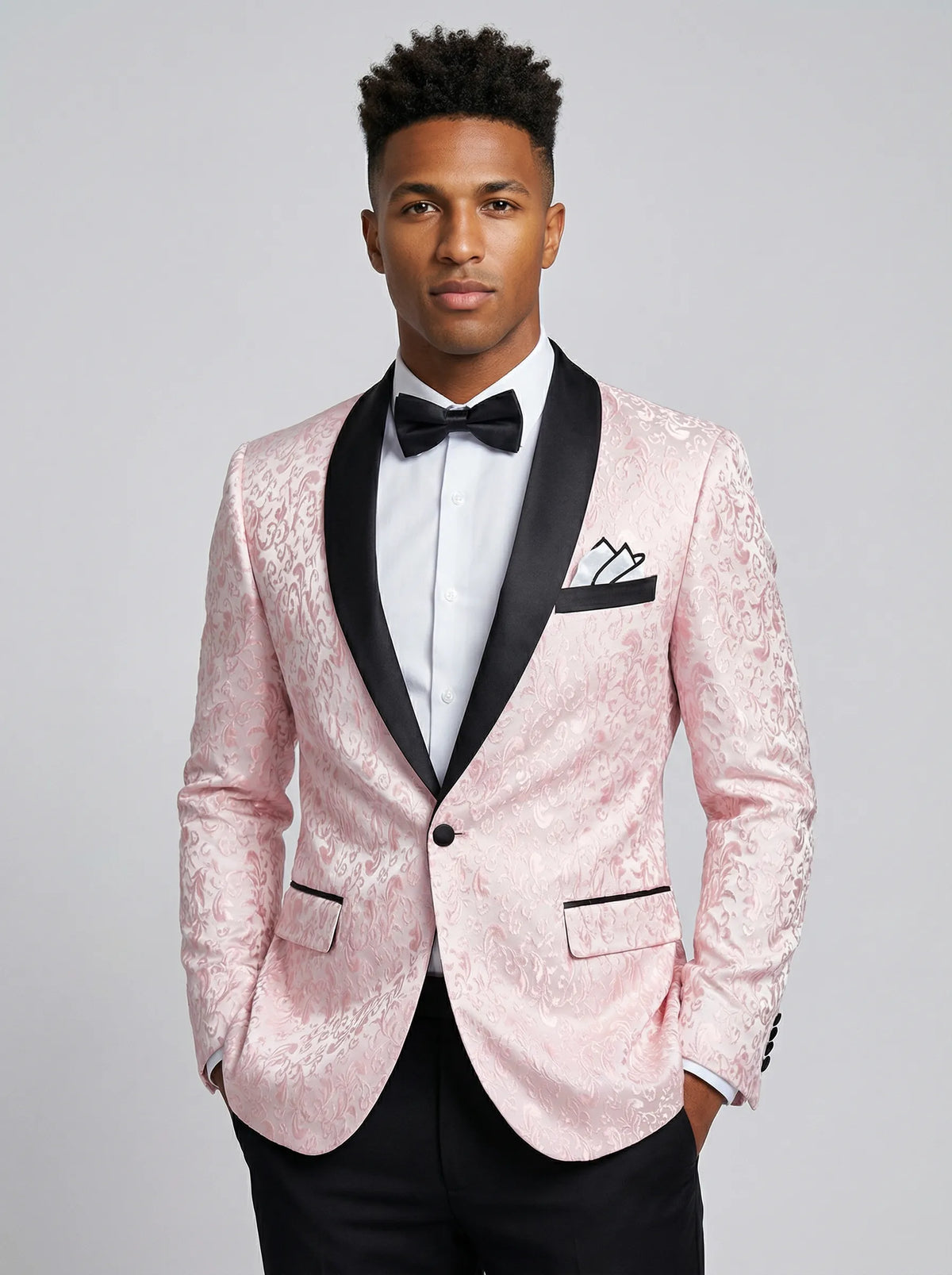 strapless open back dress Pale Pink Men Suit Slim Fit Party Dress Groomsmen Tuxedo for Beach Wedding Young 2 Pieces Suits (Jacket+Pants) US44 / Pink main image 1