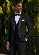 Men's 3-Piece Classic Groom Dresses Elegant Black Groomsmen Suit