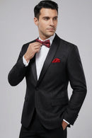 Men's Classic Paisley Shawl Collar Black Tuxedo