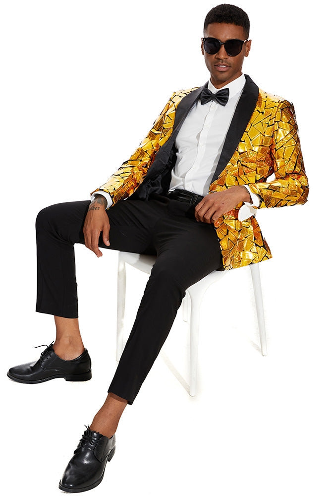 Golden prom suit details - 3