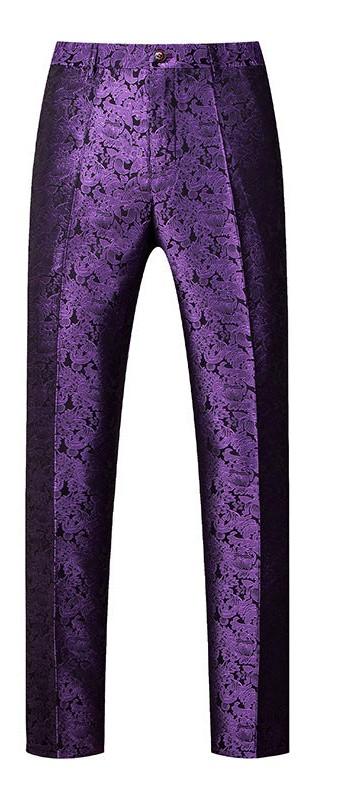 Mens Jacquard Dark Purple Pants