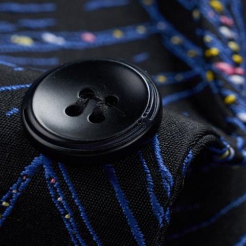 Leaf Jacquard Navy Suit button