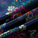Smoking bleu 2 pièces pour homme, motif floral, broderie jacquard