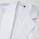 Pink Sequin Water Ripples White Tuxedo - 2