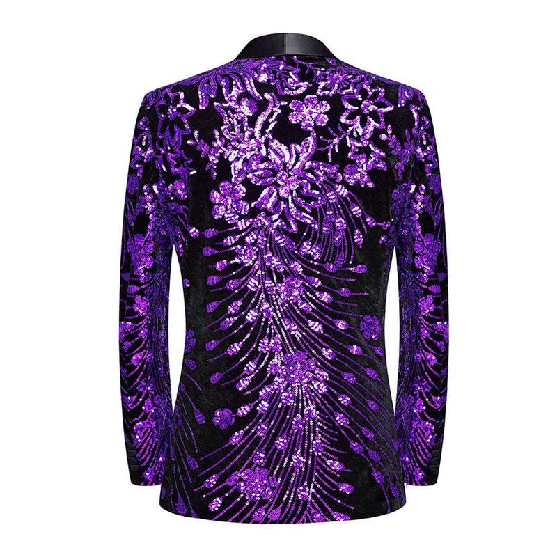 Purple Falling Stars sequin jacket back