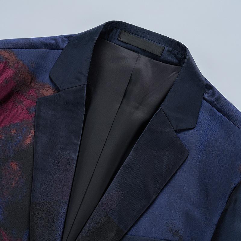 Ink Painting Style Dark Navy Jacket details