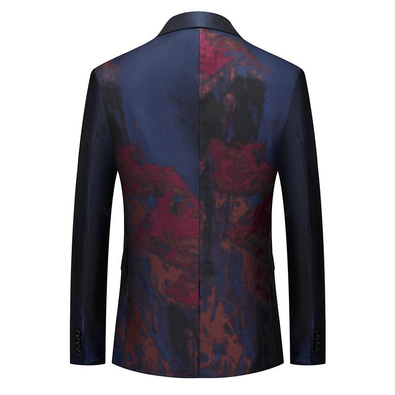 Ink Painting Style Dark Navy Jacket back