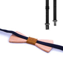 Handmade Wood Bow Tie Set 3-Piece for Christmas 6 Colors