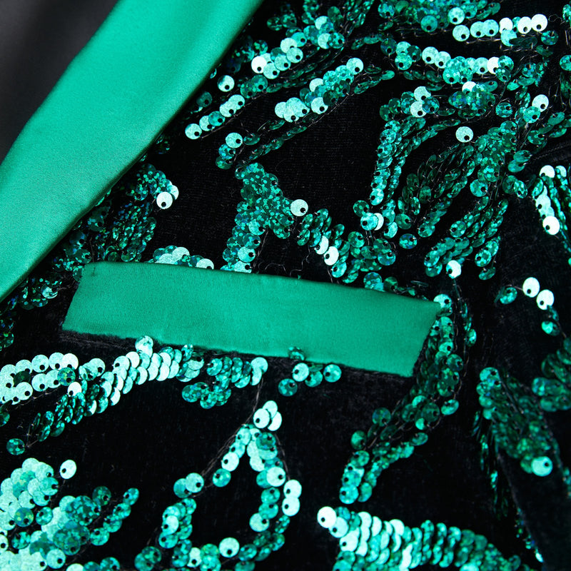 emerald green sequin tuxedo - 4