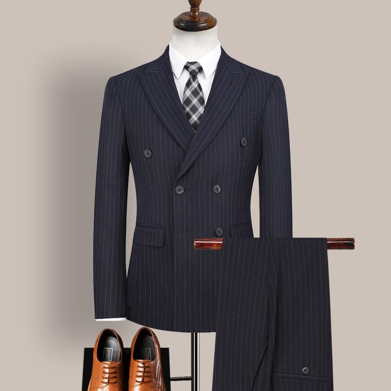 Navy Striped Suit