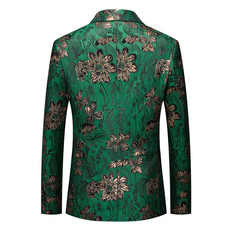 Floral Jacquard Green Jacket back