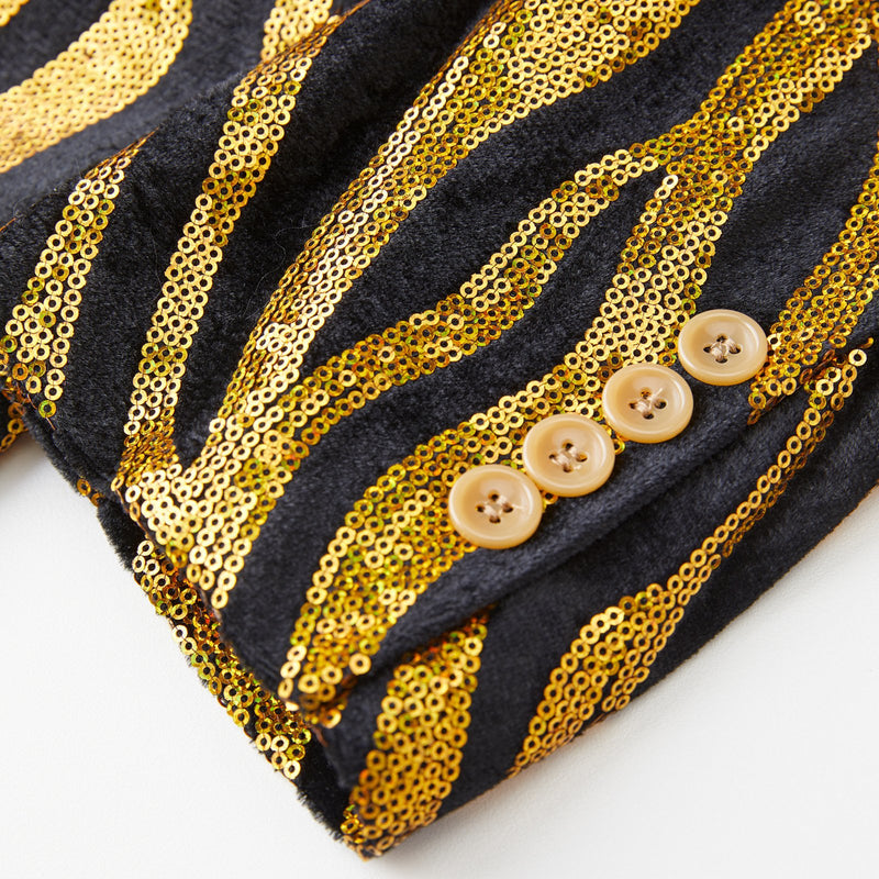 Tiger Striped Sequin Golden Tuxedo - 7