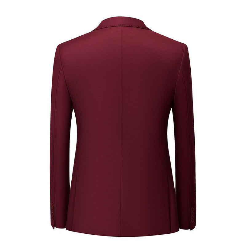 2-Piece Burgundy Slim Suit back