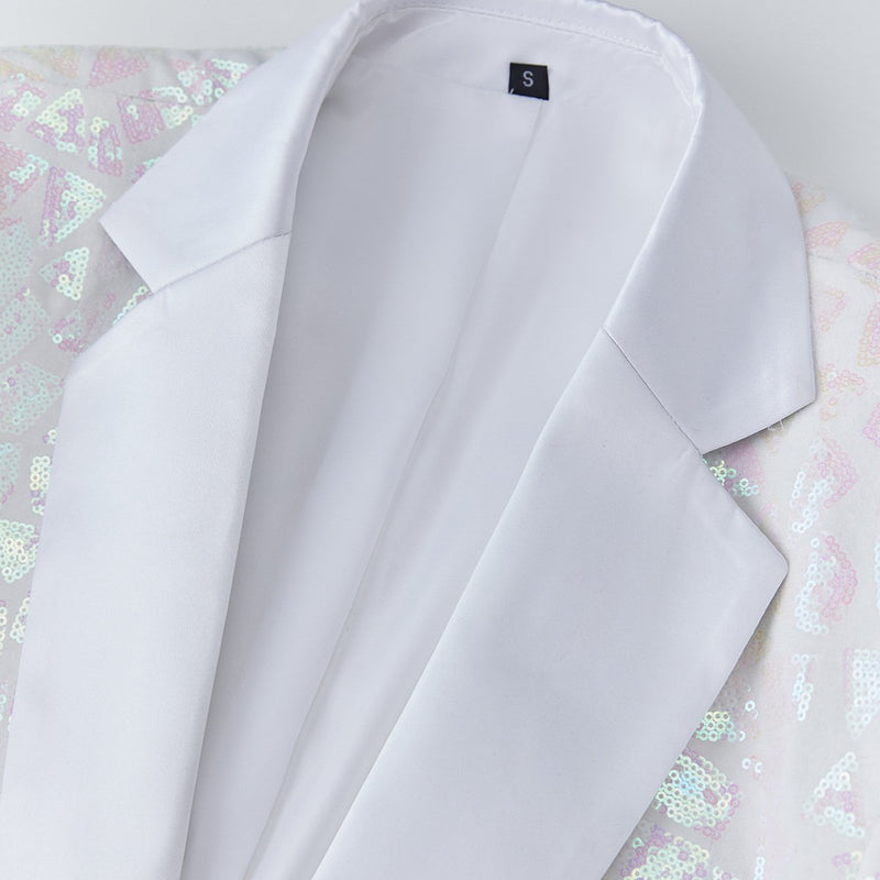 Pink Sequin White Tuxedo - 2