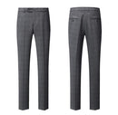 3-piece plaid gray suit pants