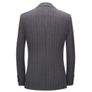 Costume 3 pièces slim à rayures pour homme gris clair