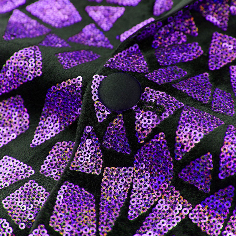 Dark Purple Sequin Tuxedo - 2