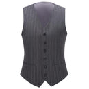 Costume 3 pièces slim à rayures pour homme gris clair