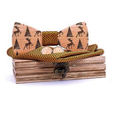 Handmade Wood Bow Tie Set 3-Piece for Christmas 6 Colors