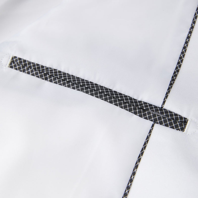 Silver Sequin Paisley White Tuxedo details