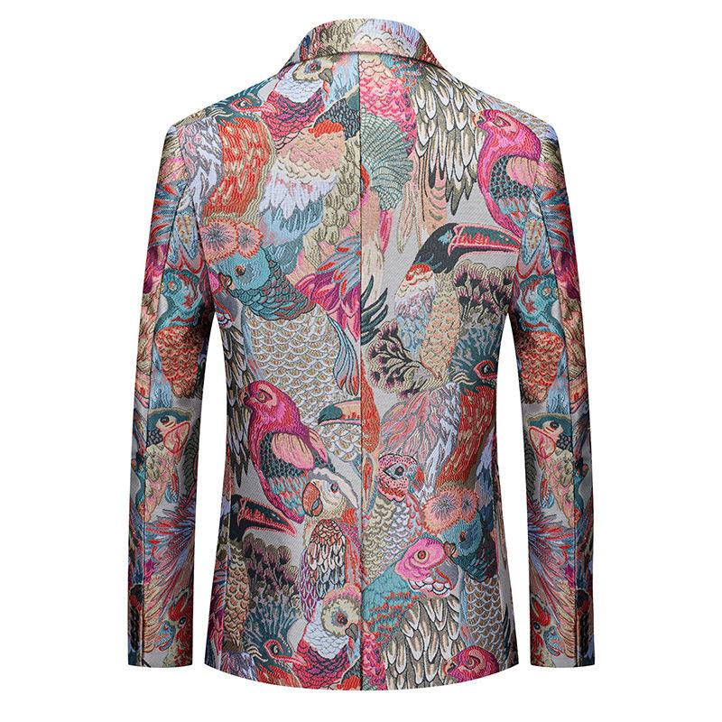 Peacock Jacquard Multi-color Jacket Back