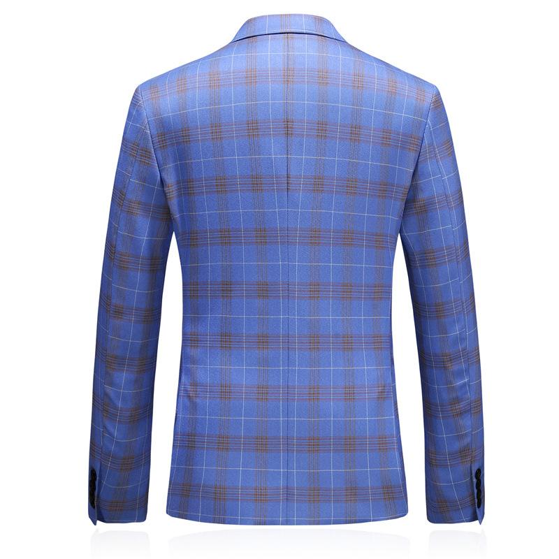 Light Blue Plaid Suit back