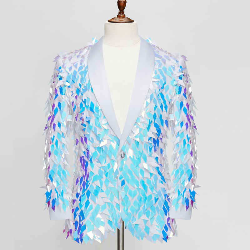 Sequin Light Blue Tuxedo - 1