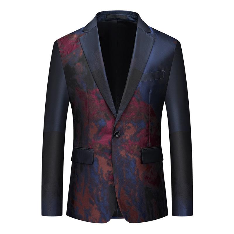 Ink Painting Style Dark Navy Jacket -1