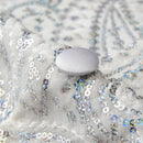 Silver Sequin Paisley White Tuxedo - 1