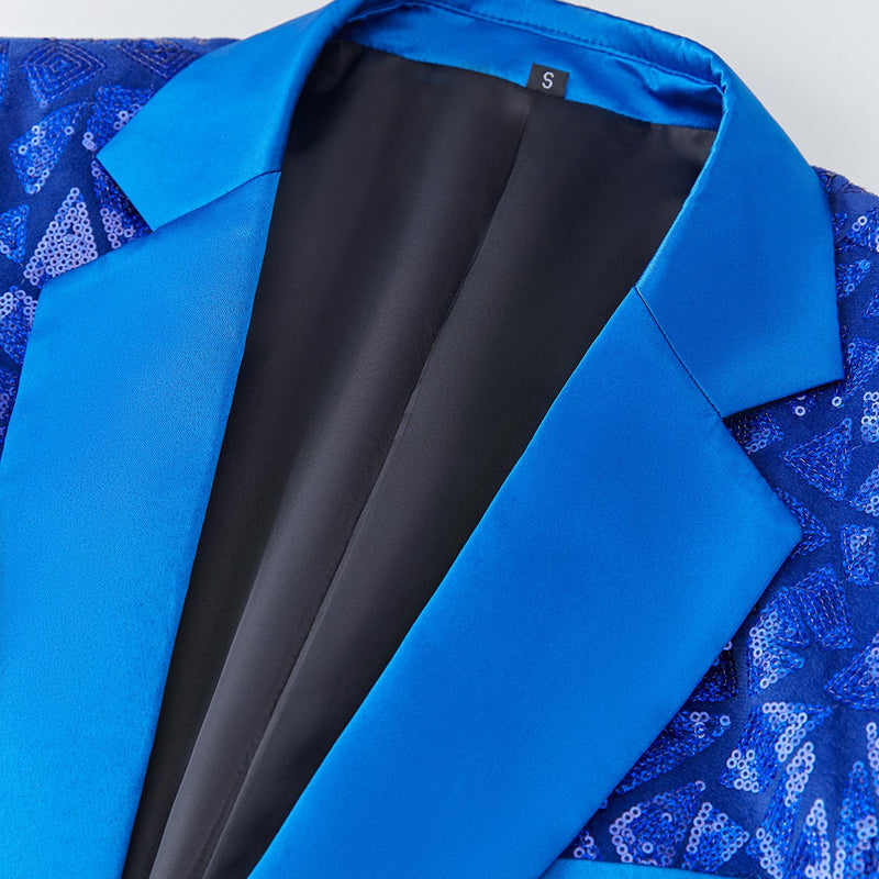 Blue Sequin Tuxedo - 1