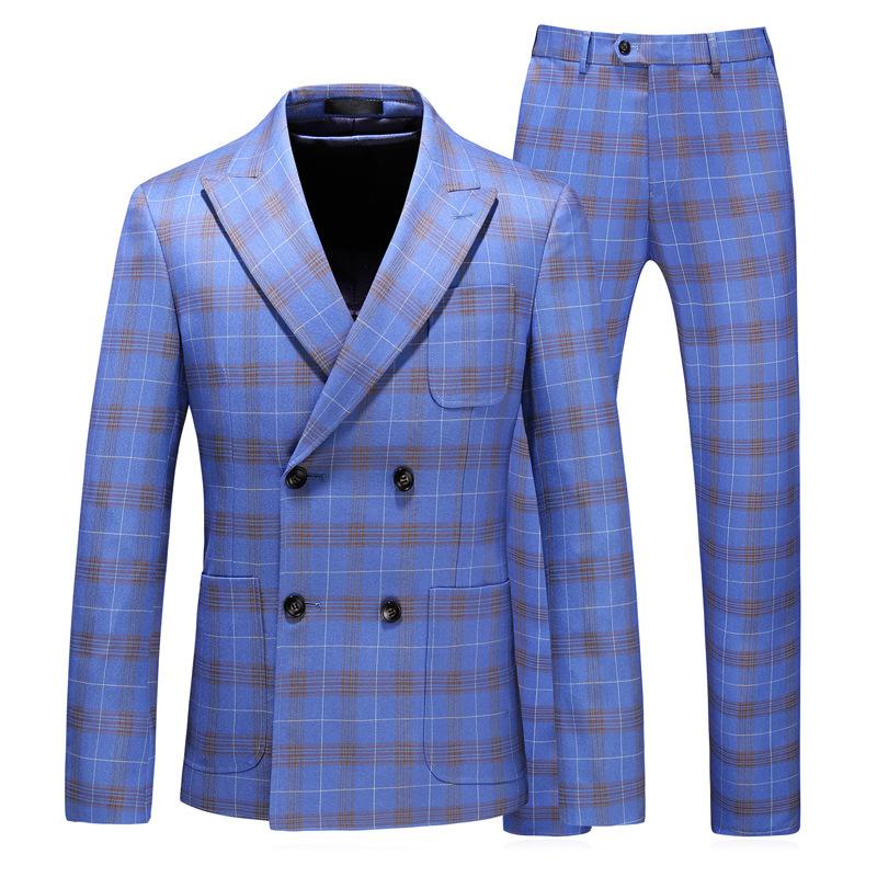 Light Blue Plaid Suit