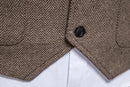 Men's Tweed Vintage Casul Brow Vest
