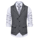 Men's Tweed Vintage Wedding Gray Vest