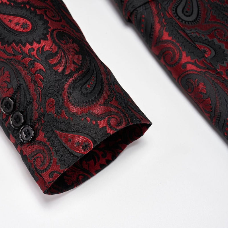 burgundy paisley tuxedo sleeves