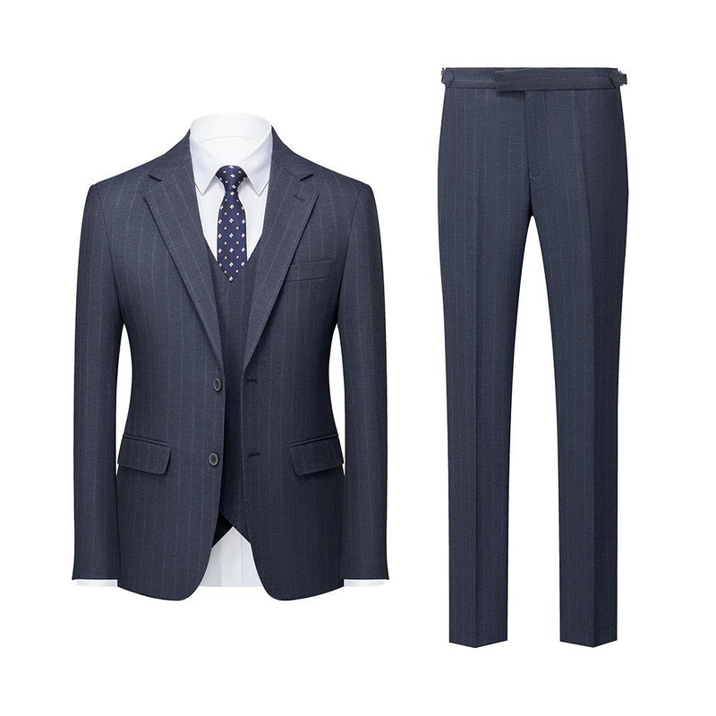 3-piece blue gray suit