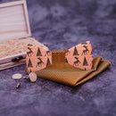 Handmade Wood Bow Tie Set 3-Piece for Christmas 6 Colors