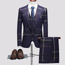 Navy Plaid Business Suit