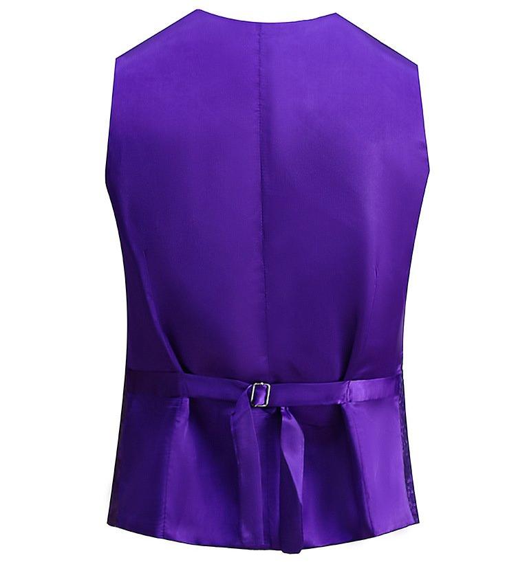 Men's Stylish Single-Breasted Purple Vest