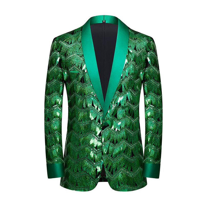 Geometric Sequin Green Jacket