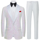 Pink Sequin White Tuxedo