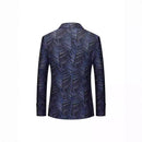 Leaf Jacquard Navy Suit back