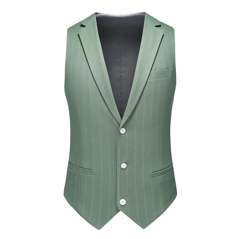  Subtile Striped Sage Green Suit Vest