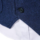 Men's Tweed Vintage Wedding Blue Vest