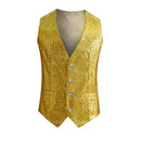 Men's Stylish Single-Breasted Gold Vest