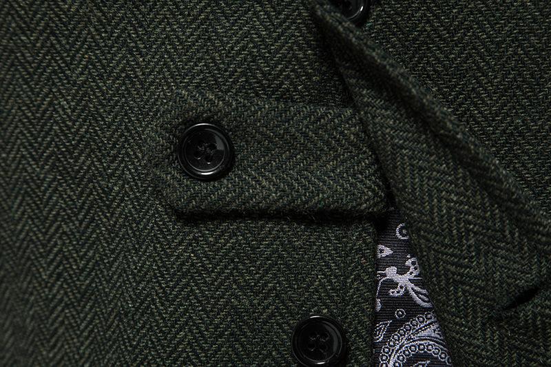 Men's Tweed Vintage Wedding Green Vest
