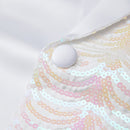 Pink Sequin Water Ripples White Tuxedo - 4