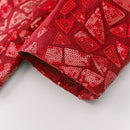 Esmoquin rojo con mosaico geométrico y lentejuelas para hombre