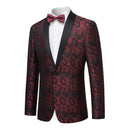 burgundy paisley tuxedo - 1